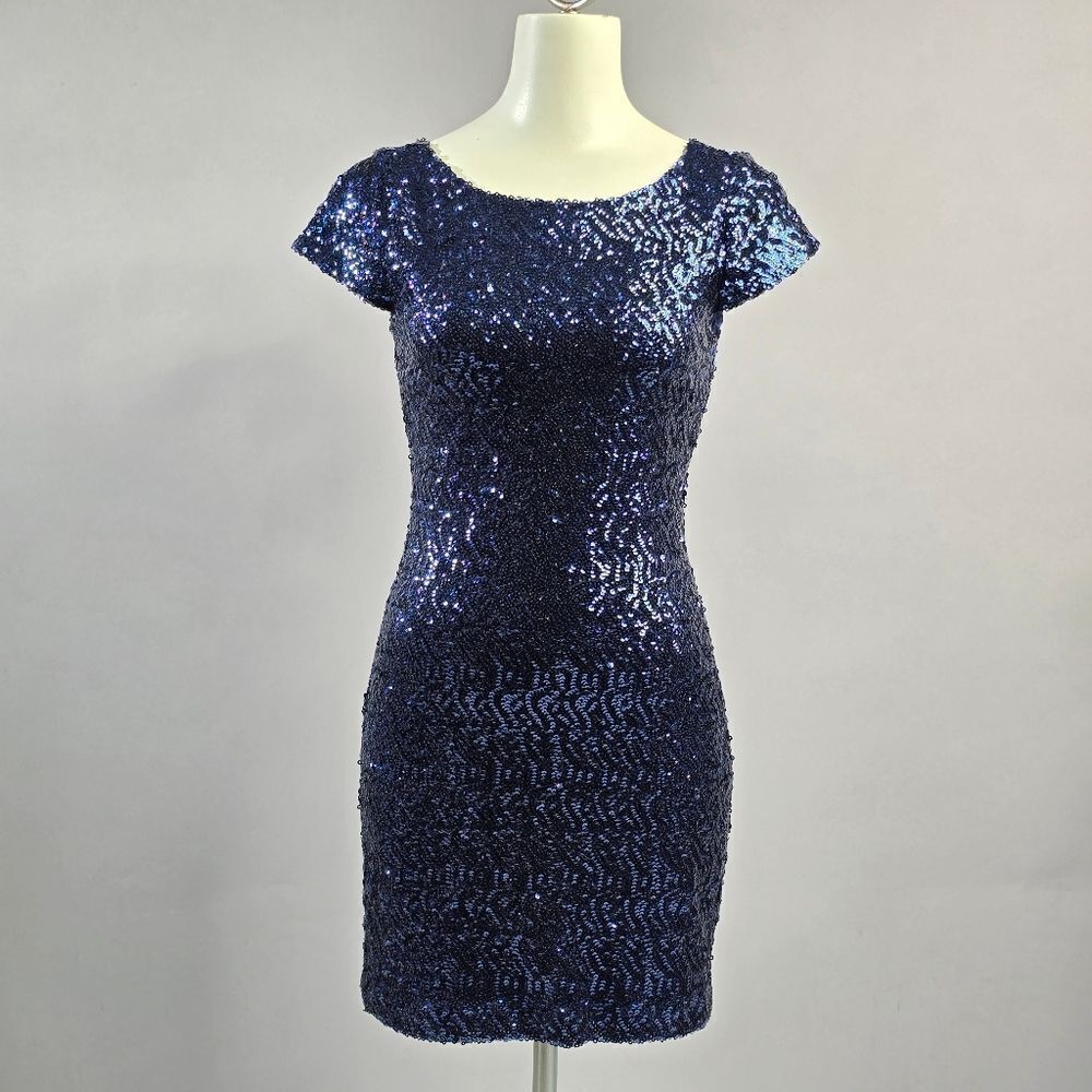 Speechless Navy Sequin Mini Dress R5